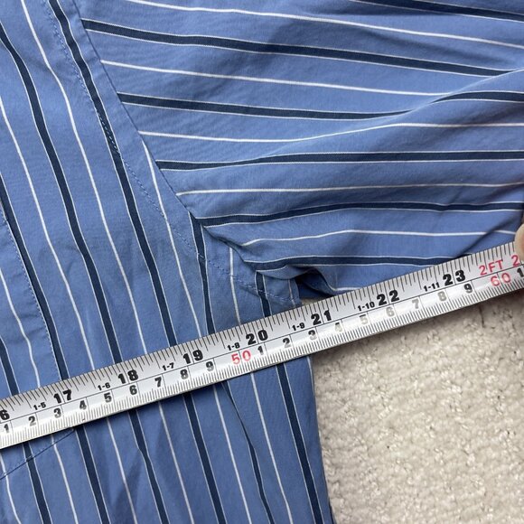 Tommy Hilfiger Button Up Shirt Mens S Blue Striped 80s 2-Ply Fabric Casual - Picture 8 of 14